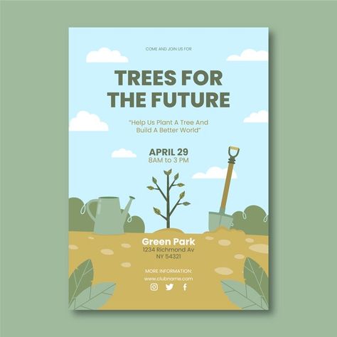 Arbor Day, Arbour Day, Vertical Poster, Green Park, Poster Template, Worlds Of Fun, Arbor, Graphic Resources, Vector Free