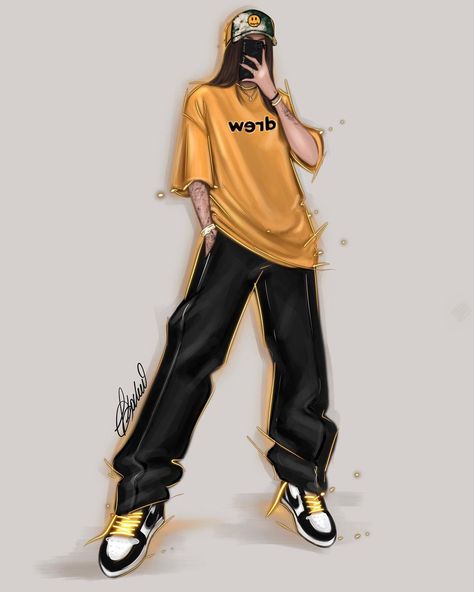 Lyubomir Dochev on Instagram: “Bolt @blvckd0pe in @drewhouse ⚡️ #Ldochev #Fashion #Illustration #StreetStyle #DrewHouse #Art Share your thoughts with me in the comments!” Lyubomir Dochev, Apocalypse Fashion, Fashion Illustration Face, Girl Draw, Yellow Streetwear, Fashion Figure Drawing, Fashion Illustrations Techniques, Fashion Drawing Sketches, Fashion Drawing Tutorial