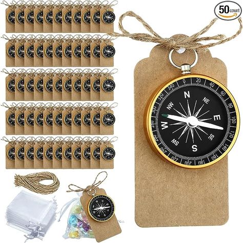 Amazon.com: 50 Sets Compass Wedding Favors for Guests Compass Souvenir Present Nautical Mini Compass Travel Themed Party Decorations with Kraft Tags and Drawstring Pouch for Birthday Wedding Christmas Ornament : Home & Kitchen Compass Wedding, Nautical Christmas Ornaments, Underwater Wedding, Nautical Wedding Favors, Kraft Tags, Wedding Christmas Ornaments, Safari Wedding, Bulk Wedding Favors, Travel Party Theme