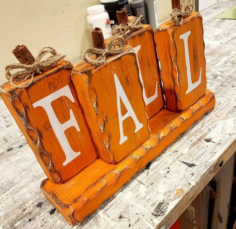 Fall Table Centerpiece/ Fall Decor/fall Word Stand up Tabletop Decoration/ Rustic Autumn Sign - Etsy Christmas Crafts Signs, Diy Decor To Sell, 2x4 Fall Crafts, Diy Fall Wood Crafts To Sell, Fall Wood Working Projects, Fall Woodworking Projects, Diy Fall Wood Decor, Rustic Fall Decor Ideas, Fall Pallet Ideas