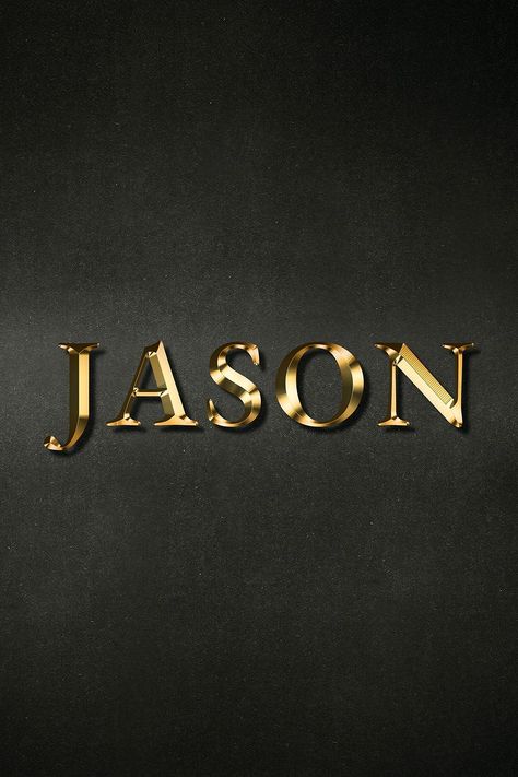 Jason typography in gold effect design element  | free image by rawpixel.com / HwangMangjoo Jason Wallpaper, Jason Name, Golden Illustration, Space Phone Wallpaper, Gold Effect, Wavy Hair Men, Free Illustration Images, Alphabet Wallpaper, Name Inspiration