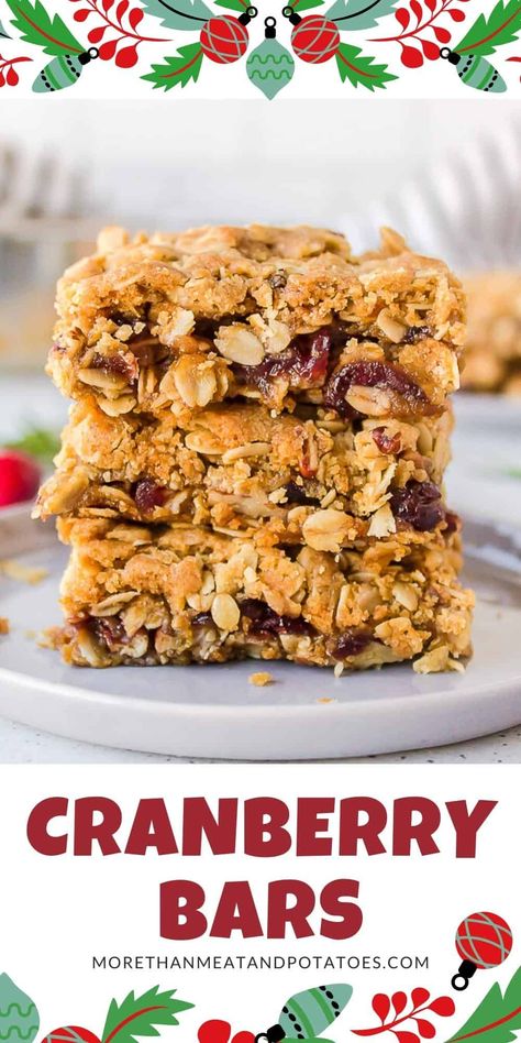 Cranberry Bars Dried Cranberry Desserts, Cranberry Recipes Healthy, Dried Cranberries Recipes, Fresh Cranberry Recipes, Meat And Potatoes Recipes, Tart Flavors, Cranberry Bars, Themed Recipes, Cranberry Dessert