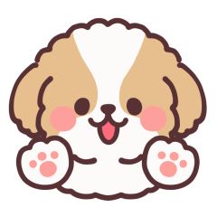 Cute Dog Art Kawaii, Dog Kawaii Drawing, Cute Dog Drawing Kawaii, Cute Dog Animation, Cute Dog Poses, Shih Tzu Drawing, Puppy Drawing Easy, Animation Sticker, Cute Turtle Drawings