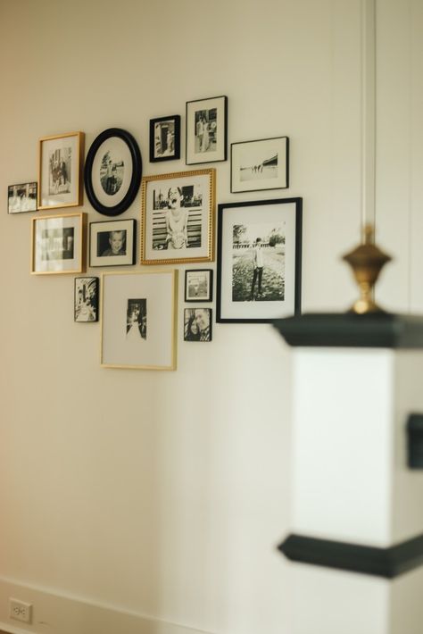 Family Photo Gallery Wall, Black Hallway, Wedding Photo Walls, Hallway Gallery Wall, Photowall Ideas, Family Gallery Wall, Wedding Photo Display, Family Photo Wall, Photo Wall Gallery