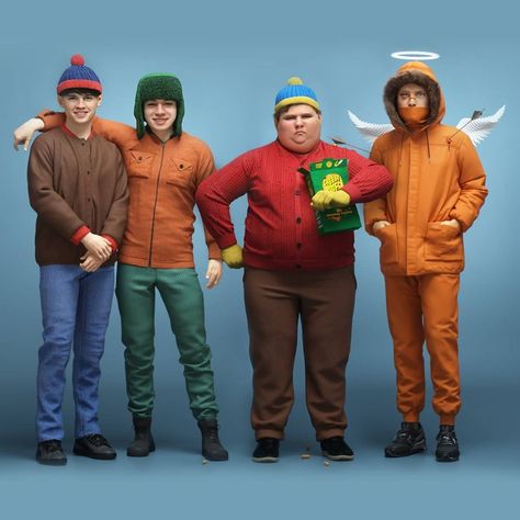 873 Likes, 33 Comments - Travis Davids (@mrdavids2) on Instagram: “I visualized real human versions of South Parks iconic characters, Eric Cartman, Kenny McCormick,…” 3d South Park, Characters In Real Life, Kyle Broflovski, Eric Cartman, South Park Characters, North Park, Marvelous Designer, Science Fiction Tv, Horror Music