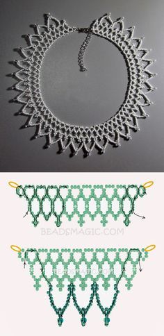 Free pattern for necklace Snow Touch seed beads 11/0 cube beads 4 mm seed beads 6/0 or round beads 4 mm Beaded Necklace Patterns, Beading Netting, Diy Collier, Beadwork Necklace, Beading Patterns Free, Cube Beads, Seed Bead Patterns, Beading Techniques, Beaded Jewelry Tutorials