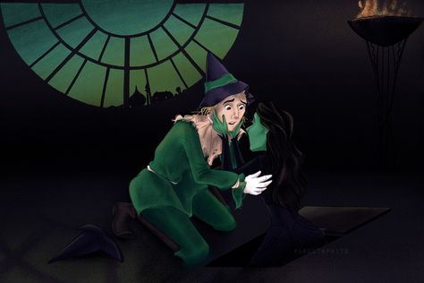 Elphaba And Fiyero, Musical Theatre Humor, Musical Fanart, Broadway Wicked, Wicked Art, Elphaba And Glinda, Soot Sprite, Wicked Musical, The Scarecrow