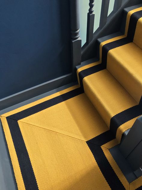 Yellow Stair Runner, Stair Runner Oak Stairs, Mustard Stair Runner, Dunelm Stair Runner, Stairs Carpet Runner Gold Bars, Yellow Stairs, Herringbone Stair Carpet Uk, Yellow Carpet, Carpet Staircase