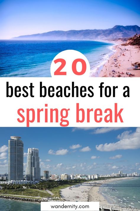 Discover our top 20 picks for the best spring break beaches in the USA and around the world. Whether you're planning a relaxing spring break beach trip or seeking adventure-filled shorelines, this guide has got you covered. Learn about the best beaches for spring break, from secluded coves to bustling beach cities. Let your spring break beach dreams come alive with these stunning locations. Best Spring Break Destinations, Beach Cities, Spring Break Beach, Beach San Diego, Spring Break Destinations, South Padre Island, San Diego Beach, Waikiki Beach, Best Beaches