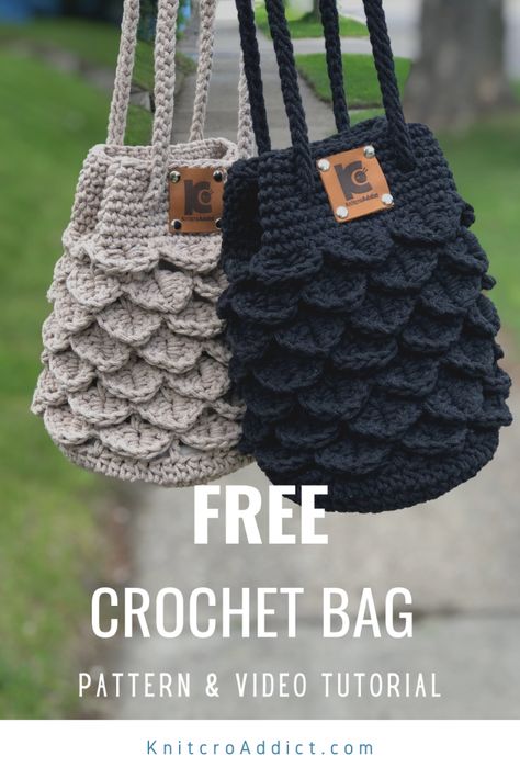 Crocheted Purses, Crochet Feather, Knit Bags, Tote Crochet, Crochet Free Patterns, Crochet Boho Bag, Crocheted Bags, Crocodile Stitch, Free Crochet Bag