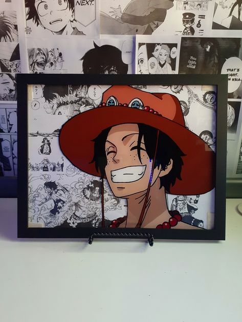 Zoro One Piece Glass Painting, One Piece Crafts Anime, One Piece Room Ideas Anime, Glass Painting Designs Anime, Glass Anime Painting, Glass Painting Designs Acrylic, One Piece Painting Canvases, One Piece Glass Painting, Zoro Painting