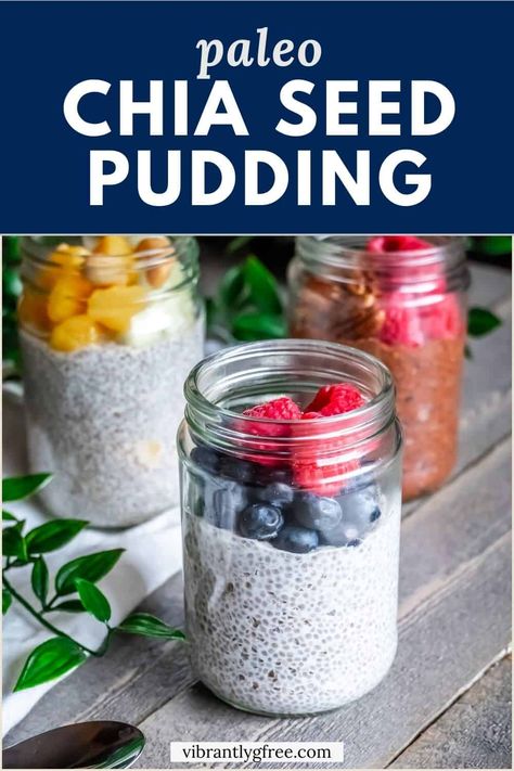 This two ingredient Paleo Chia Seed Pudding makes a great gluten-free, dairy-free, and healthy paleo breakfast! It's also a staple for my family while traveling. This is a nice thick pudding that won't spill during travel. Chia Seed Pudding Whole 30, Whole 30 Chia Seed Pudding, Paleo Chia Seed Pudding, Healthy Paleo Breakfast, Easy Chia Seed Pudding, Two Ingredient, Chia Seed Pudding, Paleo Breakfast, Whole 30 Recipes