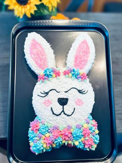 Bunny Rabbit Cake Ideas, Bunny Cake Birthday, Bunny Cupcake Cake, Space Bunny, Bunny Cakes, Second Birthday Cakes, Blueberry Cake Recipes, Birthday Sheet Cakes, Bunny Cupcakes