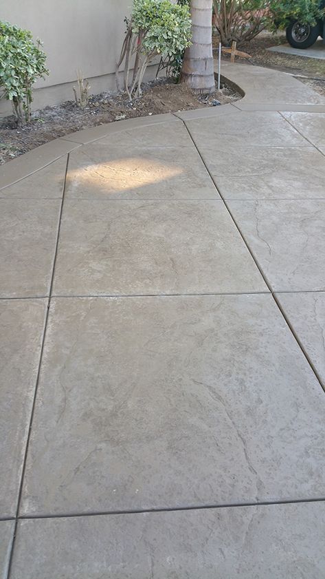 Stamped Cement Patio Ideas Backyard, Brown Stamped Concrete Patio, Brickform Concrete Colors, White Stamped Concrete, Stamped Concrete Front Porch, Textured Concrete Patio, Concrete Flooring Ideas, Tile Alternatives, Washrooms Ideas