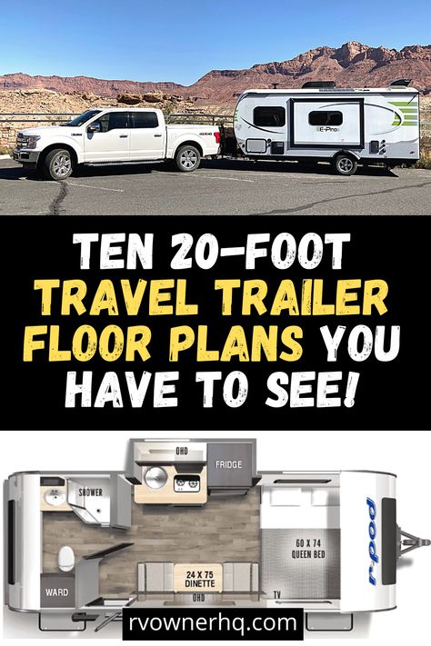 Small Camper Floor Plans, Travel Trailer Layout Floor Plans, Camper Layout Floor Plans, Camper Floor Plans, Trailer Floor Plans, Travel Trailer Floor Plans, Camper Flooring, Tiny Cottages, Best Travel Trailers