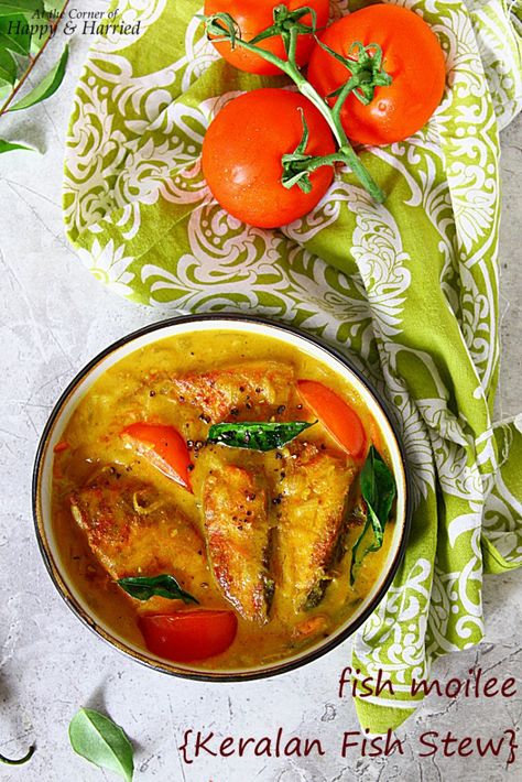 Fish Moilee {Mild Keralan Fish Stew} Fish Stew Recipes, Recipes To Try At Home, Easy Indian Recipes, Fish Stew, Kerala Food, Shellfish Recipes, Coconut Trees, Curry Dishes, Fish Curry