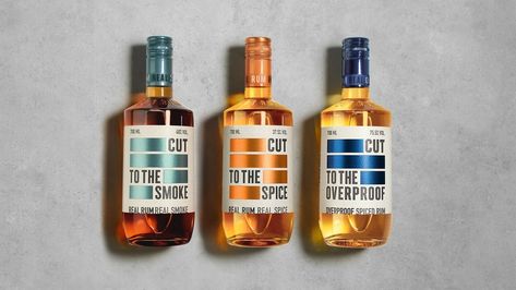 Cut Rum | ButterflyCannon | Cut Rum | D&AD Awards 2019 Pencil Winner | Consumer | D&AD Liquor Branding, Rum Bottle, Alcohol Packaging, Bottle Label Design, Fruit Wine, Branding Inspo, Beer Packaging, Wine Design, Spiced Rum