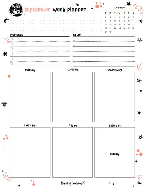 Cute Planner, Weekly Planner