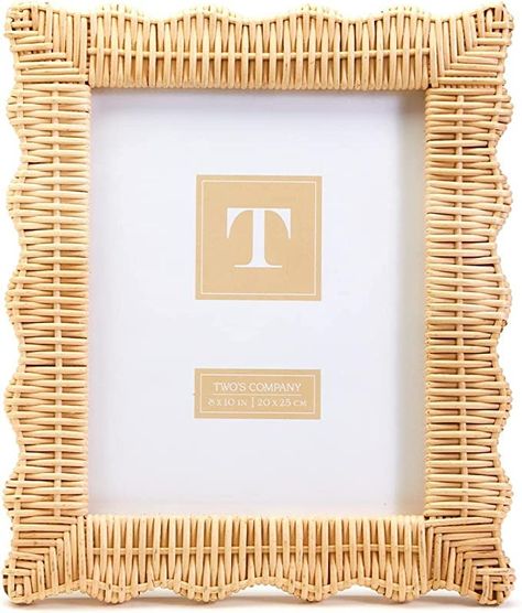 Amazon.com - Twos Company Wicker Weave 8''x10'' Photo Frame - Farmhouse Picture Frames, Bamboo Picture Frames, Making Picture Frames, Farmhouse Pictures, Handmade Photo Frames, Glass Photo Frames, Rustic Pictures, Rustic Picture Frames, Frame Collection