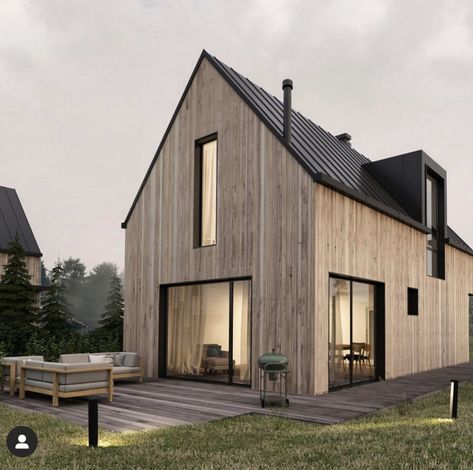 Scandinavian Cabin Exterior, Scandinavian Home Exterior, Wood Cladding Exterior, Cladding Exterior, Modern Wooden House, Barn Conversions, Weatherboard House, Cottage Exteriors, Nordic House