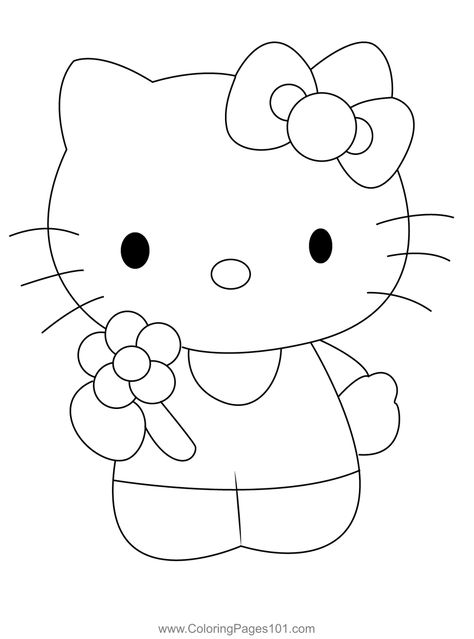 Easy Cute Drawings For Kids, How To Draw Hello Kitty, Hello Kitty Drawing Sketches, Hello Kitty Drawing Easy, Hello Kitty Sketch, Hello Kitty Beach, Coloring Pictures For Kids, Hello Kitty Design, Beach Coloring Pages