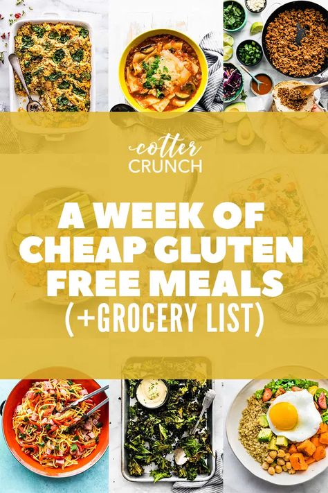 Cheap Gluten Free Meals, Cheap Gluten Free, Aldi Gluten Free, Gluten Free Family Meals, Gluten Free Grocery List, Gluten Free Diet Plan, Gluten Free Meal Prep, Gluten Free Meals, Gluten Free Dinner Easy