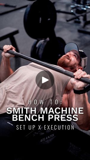 53K views · 2.3K reactions | Bench Press (Smith Machine) - Be sure to set yourself up in a position that allows that bar path to be aligned with those mid/low pec fibres. I am using a straight smith machine, however if yours is angled you will want to be facing the angle to allow hands to move slightly towards overhead as you press. Be sure to Control every rep and eccentric! - 1 On 1 Coaching Available - Click link in Bio! - @transparentlabs for Supplements - Use Code PETER - #workoutroutine #benchpress #chestworkout #chestday #gymtips | Peter Miljak | WORKOUTS | petermiljak · Original audio Smith Machine Bench Press, Smith Machine Workout, Bench Press Workout, Smith Machine, Men's Workout, Gym Tips, Chest Workouts, Chest Workout, Bench Press