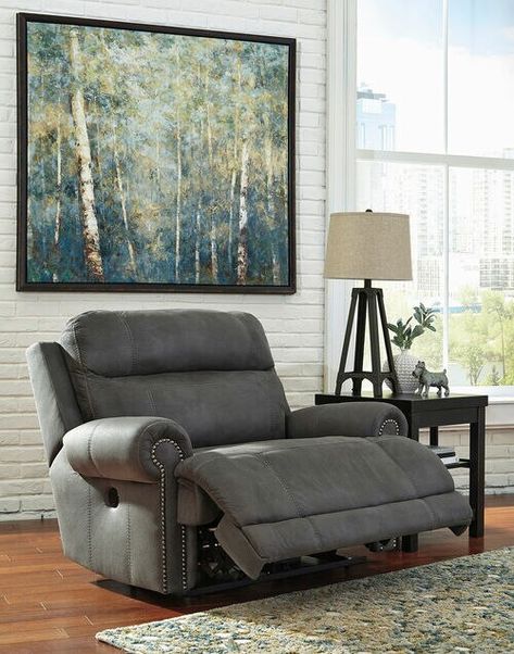 Fall in love with the Austere Gray Zero Wall Recliner by Signature Design by Ashley at Watson's Discount Furniture proudly serving Morgan City, LA and surrounding areas! Austere Gray, Grey Recliner, Oversized Recliner, Man Chair, Oversized Chair, Sofa Loveseat, Loveseat Sofa, Living Room Grey, Ashley Furniture