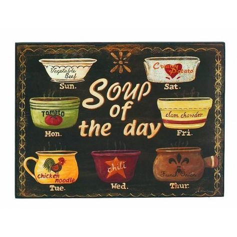 Soup of the Day Wood Sign Plaque 16inch Black Country Kitchen Wall Decor ** Read more at the image link. (This is an affiliate link) #HomeDecorPlaques Kitchen Printables, Soup Of The Day, French Onion Chicken, Onion Chicken, Fiber Rich Foods, Healthy Soup Recipes, Chicken Noodle, Healthy Soup, Recipe Cards