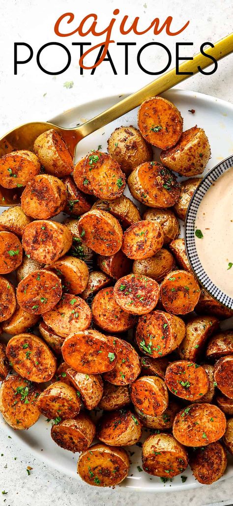 Cajun Boiled Potatoes, Cajun Sides Dishes, Cajun Sides, Cajun Seasoning Recipe, Potato Ideas, Cajun Potatoes, Cajun Christmas, Cravings Recipes, Homemade Cajun Seasoning