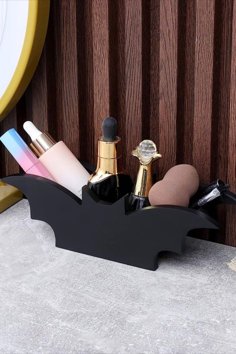 Bathroom Decor Box Bat Boxes Bat Tray,Makeup Organizer-Cosmetic Organizer for Crystal Cosmetic Brush Remote&Keys Bat Boxes, Bat Makeup, Bat Box, Styled Desktop, Countertop Display, Aesthetic Bathroom, Regal Design, Makeup Holder, Cosmetic Brush