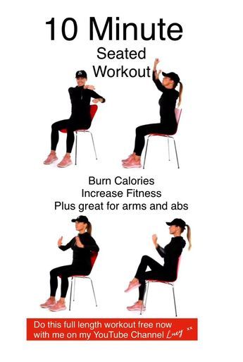 Seated Cardio Workout, Seated Workout Chair Exercises, Chair Workouts At Home, Seated Workouts, Seated Cardio, Seated Workout, Office Exercises, Chair Workout, Chair Exercise