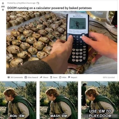 Lotr Potatoes, Doom Videogame, Dark Jokes, Video Game Memes, Funny Dude, Real Funny Jokes, Gaming Memes, Really Funny Memes, The Rings