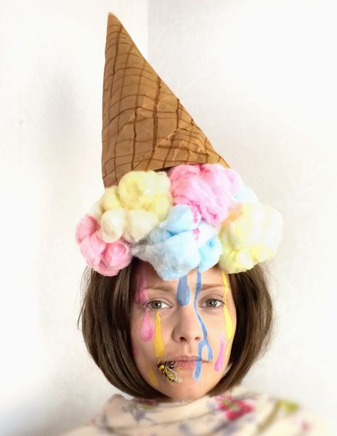 Diy Ice Cream Cone, Carnaval Diy, Cone Hat, Crazy Hat Day, Silly Hats, Diy Ice Cream, Easter Hats, Hat Day, Wacky Hair Days