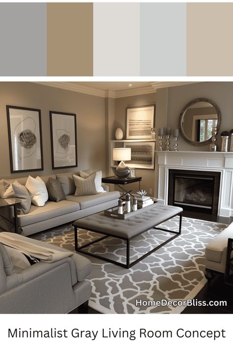 Minimalist Living Room: Gray Tones and Luxurious Textures Living Room Designs Neutral Colors, Gray And Beige Living Room, Chic Minimalist Living Room, Gray Family Room, Minimalist Living Room Inspiration, Grey Family Rooms, Stylish Living Room Ideas, Sophisticated Living Room, Cozy Scandinavian