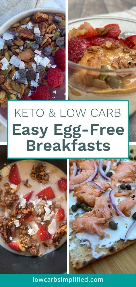 Here are more than 10 egg-free, low-carb and keto breakfasts that are satisfying, delicious and quick and easy to make! Keto Approved Foods, Egg Free Breakfast, Keto Breakfasts, Desayuno Keto, Keto Diet Results, Egg Diet Plan, Keto Diet Breakfast, Boiled Egg Diet Plan, Starting Keto Diet