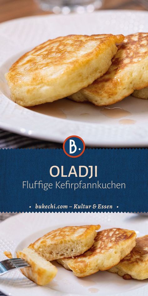 Diese leckeren Minipfannkuchen können es locker mit jedem Pancake aufnehmen. Fluffig und ausgesprochen lecker dank Kefir. Diese Oladji sind ein Grund mehr immer selbstgemachten Kefir vorrätig zu haben. #bukechi #Oladji #оладьи #Kefirpfannkuchen #Rezepte Kefir Pancakes, Kefir, Sweet Stuff, Hamburger Bun, Hot Dog Buns, Pancakes, French Toast, Low Carb, Food And Drink