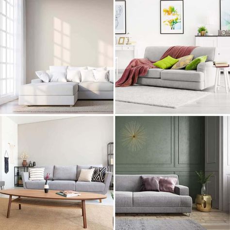 different colors that go with gray furniture What Colors Go With Gray, Colors Go With Gray, Light Grey Couch, Colours That Go With Grey, Light Gray Couch, Gray Couch, Gray Furniture, Grey Couches, Grey Furniture