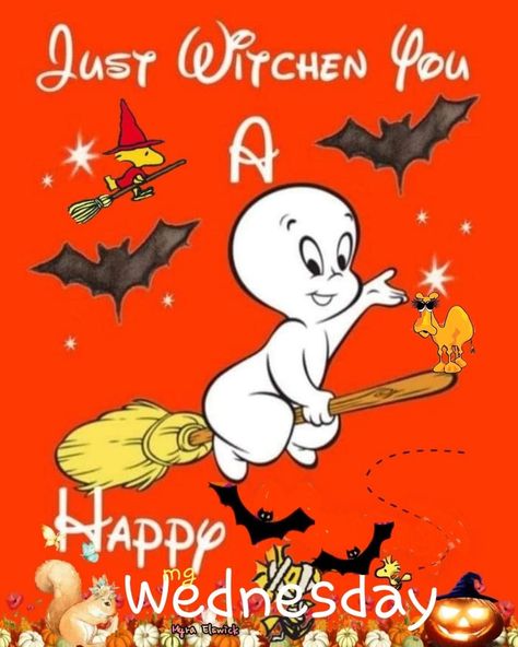 Happy Halloween Gif, Tweety Bird Quotes, Wednesday Greetings, Morning Hugs, Wednesday Humor, Spooky Memes, Halloween Pics, Halloween Quotes Funny, Good Morning Happy Monday