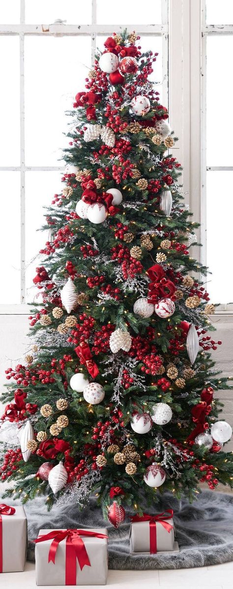 Jul Diy, Christmas Tree Decorating Themes, Organic Elements, Farmhouse Christmas Tree, Elegant Christmas Trees, Alternative Christmas Tree, Country Christmas Decorations, Tree Decorating, Christmas Tree Inspiration