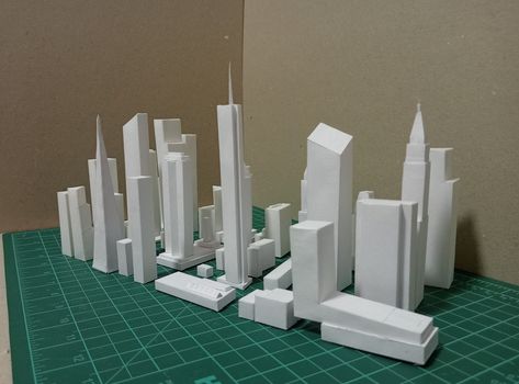 Paper Model City Paper City Model, Miniature City Model, Cardboard City, Dnd Crafts, New York Buildings, Mini City, Model City, City Games, Paper City