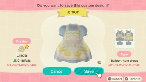 Lemon Dress, Apron Dress, Easter Outfit, Pastel Yellow, Animal Crossing Game, Animal Crossing, Custom Design, Balloons, Coding