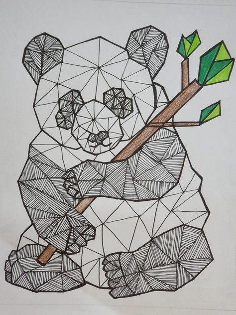 Cute Panda Drawing, Geometric Art Animal, Panda Drawing, Electron Configuration, Boho Art Drawings, Minions Wallpaper, Round Of Applause, Polygon Art, Interior Design Sketches