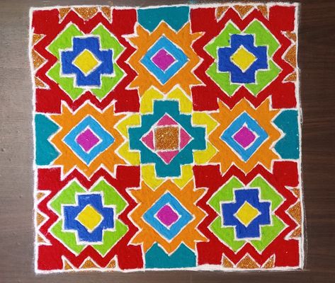 Traditional dots rangoli made by joining dots grid of 21 X 21 dots 21 Dots Rangoli, Dotted Rangoli Design With Colour, Big Rangoli Designs With Dots, 15 Dots Rangoli, Joining Dots, Kolam Art, Dot Rangoli, Rangoli Designs Photos, Geeta Quotes