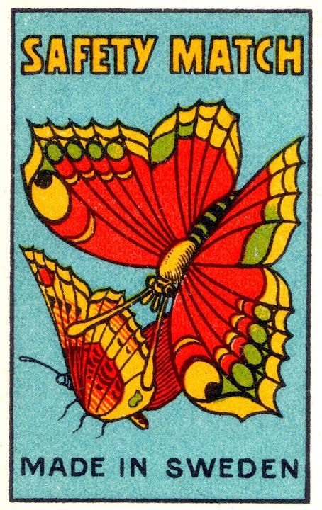 Safety Matches made in Sweden Matchbook Art, Matchbox Art, Safety Matches, Match Box, Vintage Packaging, Vintage Graphic Design, Vintage Tattoo, Vintage Butterfly, Vintage Labels