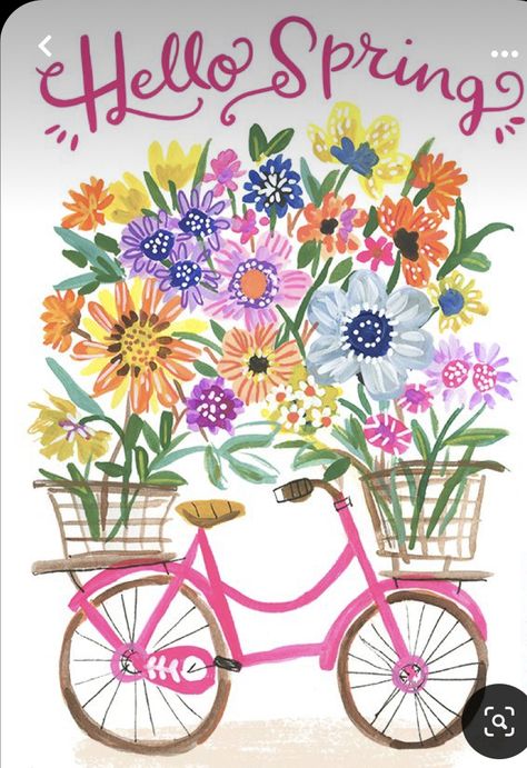 Olivia Gibbs Illustration, Spring Illustration Design, Olivia Gibbs, Hello Spring Wallpaper, Spring Illustrations, Happy Spring Day, Spring Quote, 1st Day Of Spring, Hello March