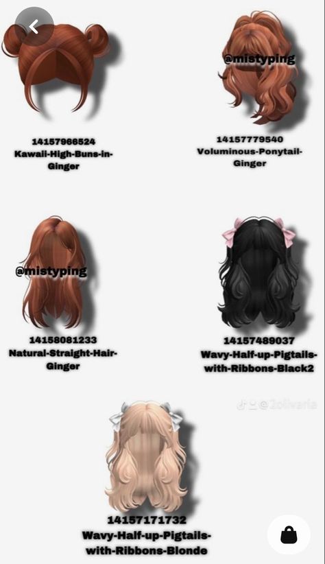 Berry Avenue Codes Hair Ginger Curly, Bloxburg Hair Codes Ginger, Hair Codes Ginger, Bloxburg Hair Codes Black, Ginger Hair Codes, Roblox Hair Codes, Blonde Hair Roblox, Bloxburg School, Bloxburg Christmas