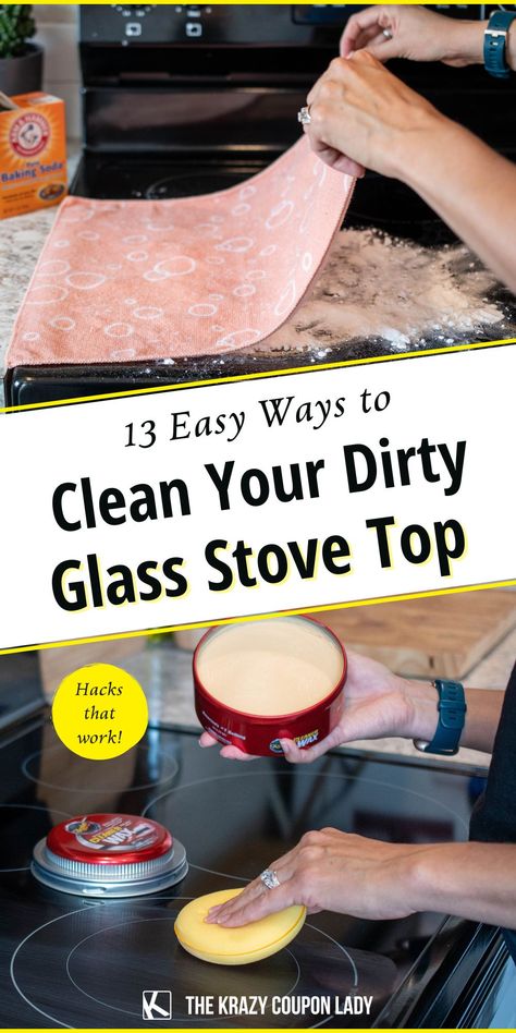 Glass Stove Top Cleaning Hacks, Clean Glass Cooktop, Cleaning Glass Stove Top, Stove Cleaner, Stove Top Cleaner, Glass Top Stove, Easy House Cleaning, Kitchen Cleaning Tips, Frugal Habits