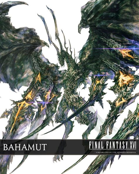 Bahamut Final Fantasy, Final Fantasy Collection, Final Fantasy Artwork, Final Fantasy Art, Creature Concept Art, Final Fantasy Xiv, Fantasy Series, Final Fantasy Vii, Video Game Art