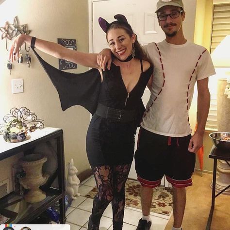 42 Best Couples Halloween Costumes - Funny Halloween Costume Ideas for Couples Bat Couples Costume, Baseball Couple Costumes, Iconic Duos Costume Funny, Baseball Couples Costumes, Punny Halloween Costumes Couples, Funny Couples Halloween Costume, Career Costumes, Feel Wanted, 3 People Costumes